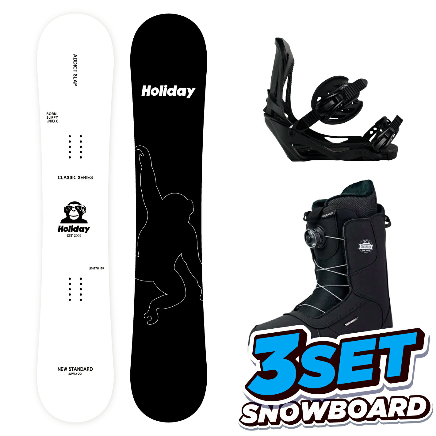 楽天市場】【BIN取付無料】HOLIDAY スノーボード 2点セット ALLDAY
