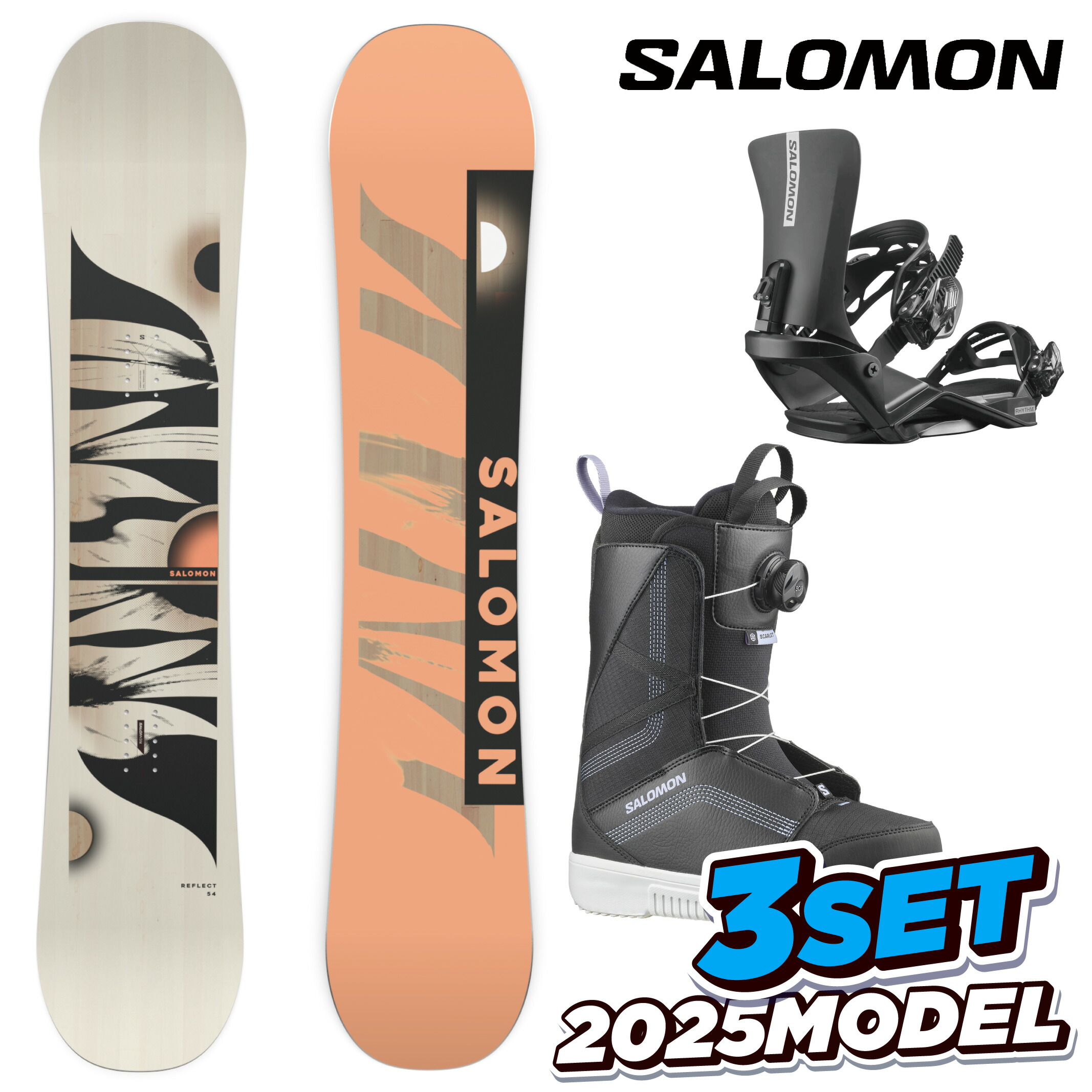 楽天市場】【BIN取付無料】 2025 Newモデル サロモン スノーボード 3点セット SALOMON REFLECT men RHYTHM  TITAN BOA 板 リフレクト BIN リズム ブーツ タイタンボア メンズ レディース 初心者 ソフトフレックス やわらかい キャンバー  グラトリ パーク 軽量 ブランド ...