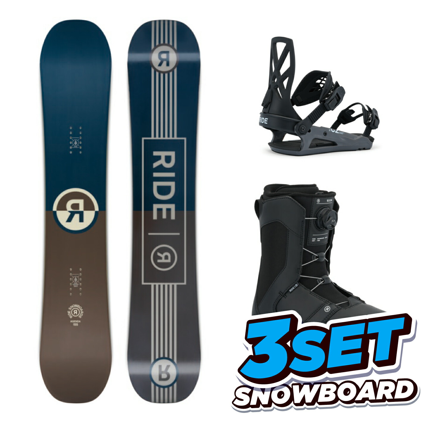 楽天市場】スノーボード 板 メンズ 3点 セット 23-24 2024 RIDE ライド