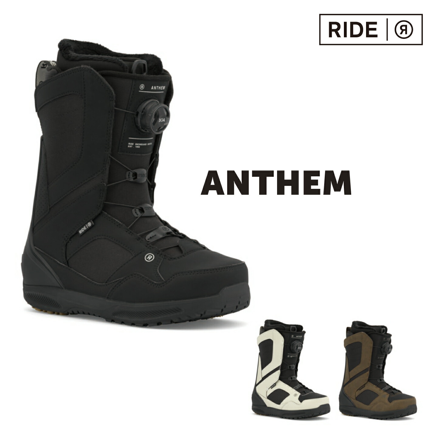 25-26 RIDE ANTHEM ライド アンセム BOA ボア ダイヤル スノーボード ブーツ メンズ ソフトフレックス グラトリ 軽量 黒 スノボ スノボー snowboard boots