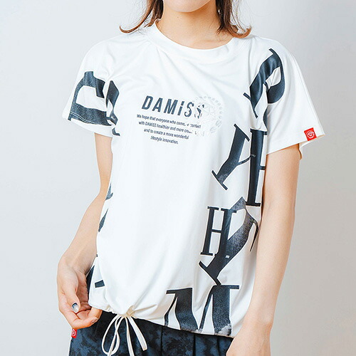 ダミス DA MISS グラデーションテキスト Tシャツ 半袖 フィットネス ウィメンズ 1534-1449-WHT