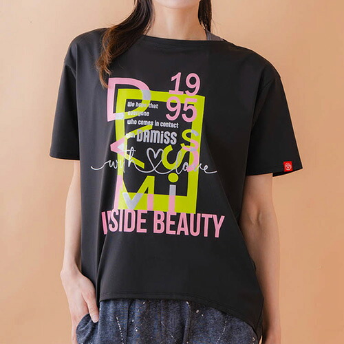 ダミス DA MISS グラフィックTシャツ 半袖 フィットネス ウィメンズ 1534-1618-BLK
