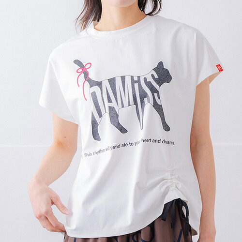 ダミス DA MISS キャットテクスチャＴシャツ 半袖 フィットネス ウィメンズ 1534-1619-WHT