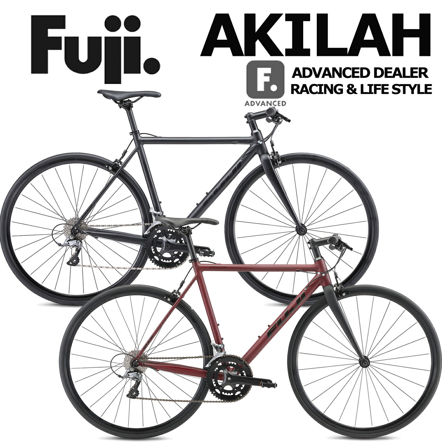 【ポイント5倍 西濃支店止め送料無料一部割引】FUJI AKILAH 2026 フジ アキラ カーボンフォーク フラットバー ロードバイク クロスバイク 自転車 完成車｜スポークオンライン店