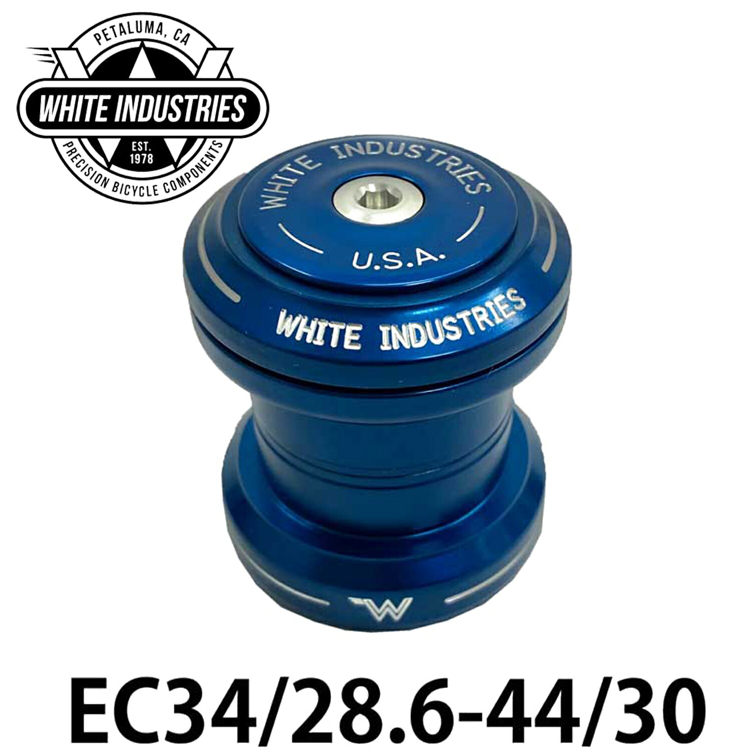 WHITE INDUSTRIES  頭顱書き割り EC BLU EC34/28.6-44/30 ホワイトインダストリーズ HEAD SET USA製 白いこと  銀輪