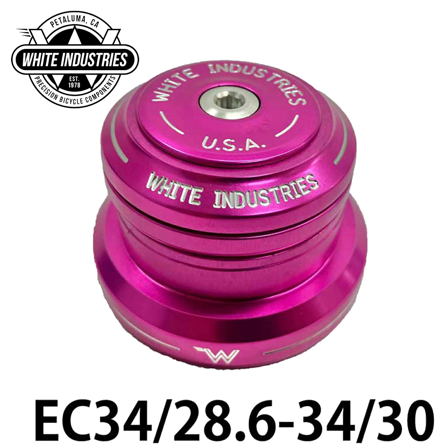 WHITE INDUSTRIES  頭顱書き割り PNK EC34/28.6-34/30 ホワイトインダストリーズ HEAD SET USA製 白いこと 銀輪