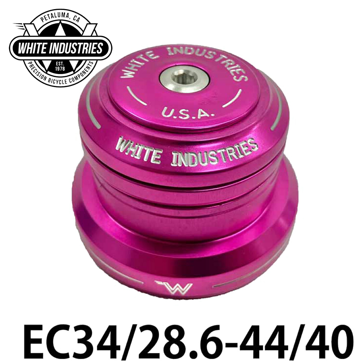 WHITE INDUSTRIES  頭顱書き割り PNK PNK EC34/28.6-44/40 ホワイトインダストリーズ HEAD SET USA製 白いこと 銀輪