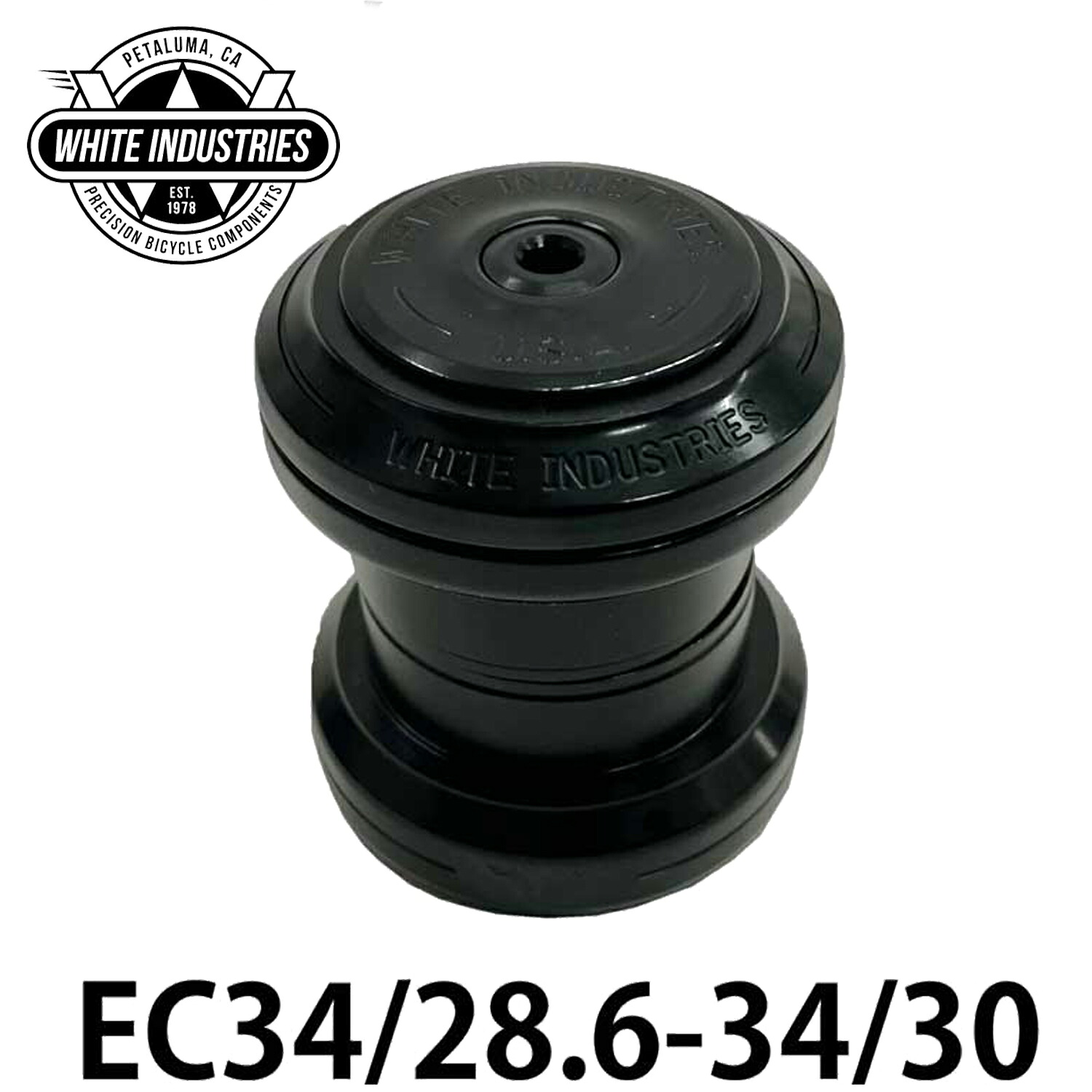 WHITE INDUSTRIES  頭顱書き割り STEALTH BLK EC34/28.6-34/30 ホワイトインダストリーズ HEAD SET USA製 白いこと 銀輪