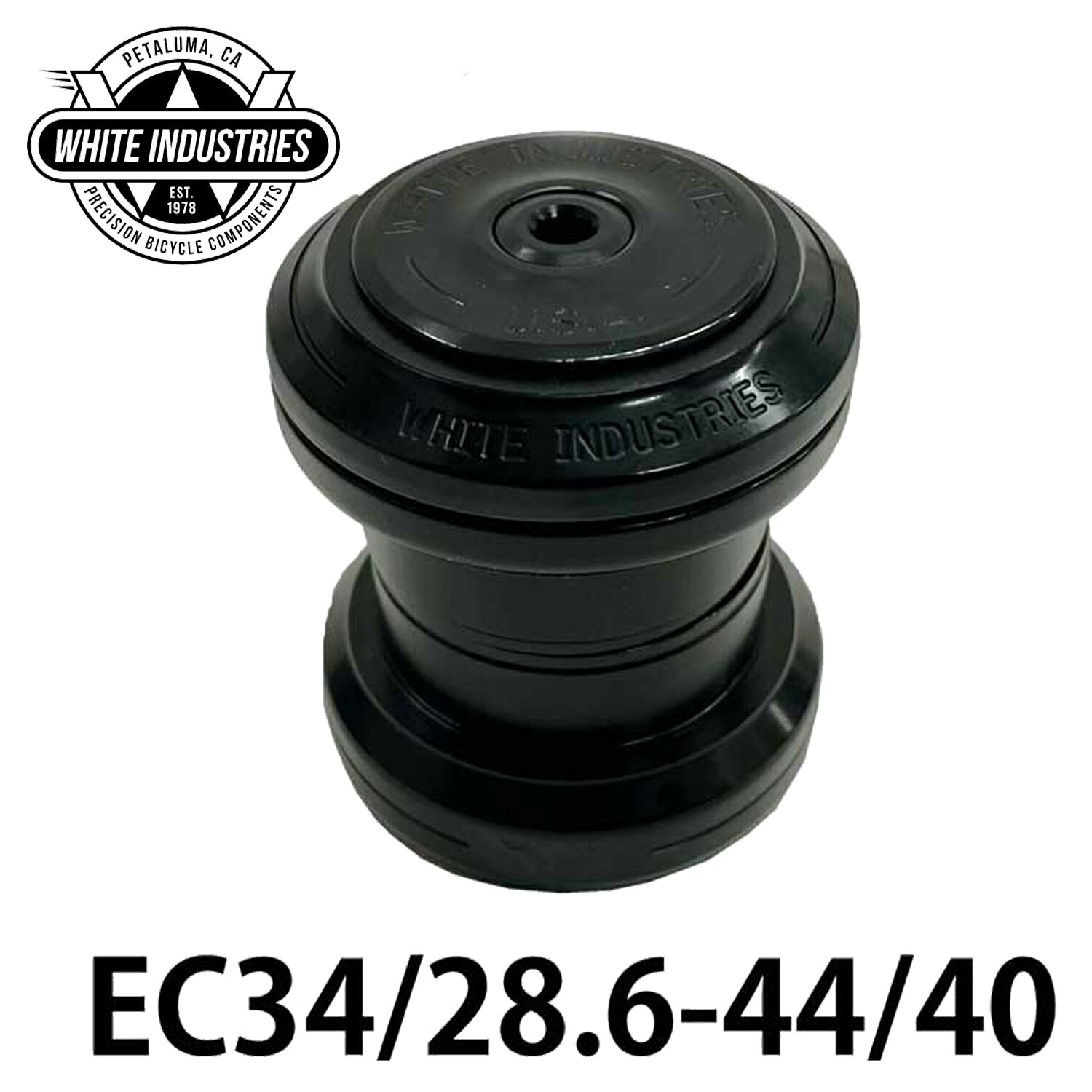 WHITE INDUSTRIES  頭顱書き割り STEALTH BLK EC34/28.6-44/40 ホワイトインダストリーズ HEAD SET USA製 白いこと 銀輪