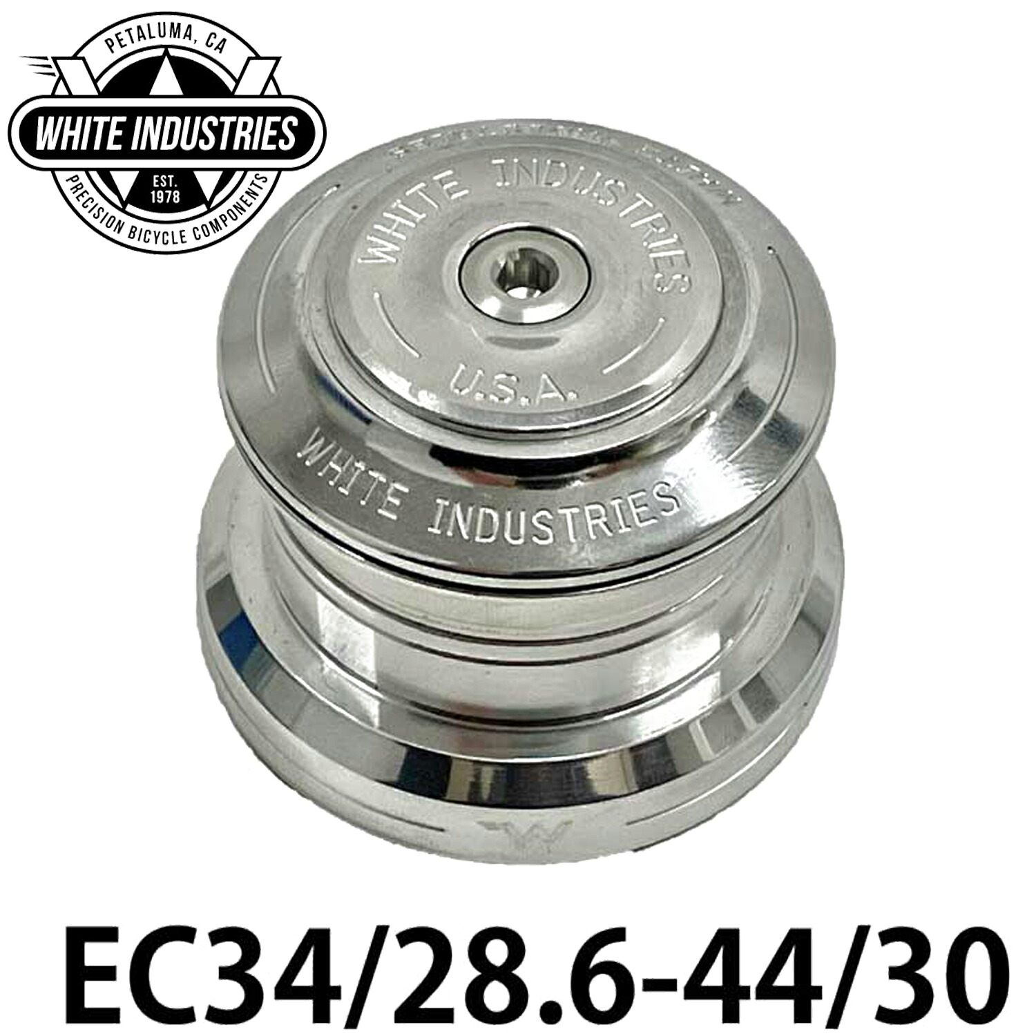 WHITE INDUSTRIES  頭顱書き割り EC SLV EC34/28.6-44/30 ホワイトインダストリーズ HEAD SET USA製 白いこと 銀輪