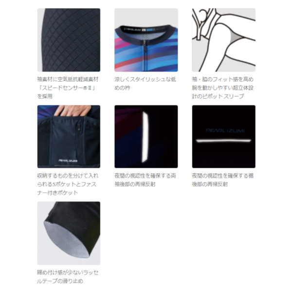 PEARLIZUMI625-Bスピードベーシックジャージ【4ホワイト/XLサイズ】パールイズミジャージ自転車