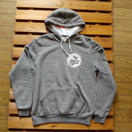 PIDGINORANGE ピジンオレンジ 【Pidgin Patch Coaster HOODED JK】 薄墨色白いこと Msize 置き目品 トップス フーディー 裏起毛 ティーシャツ ムチョアロハ パーカー-メンズファッション