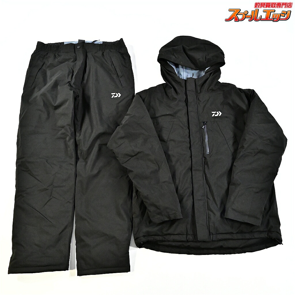 【中古】 ダイワ レインマックス ウインター背広 DW-3523 黒いこと 上下書き割り 大きさアジアL DAIWA