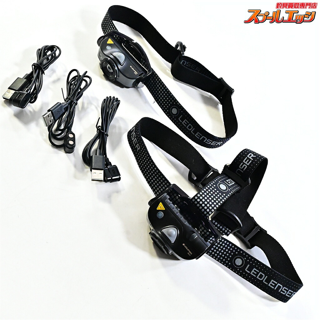 【中古】 レッドレンザー 申し受ける式LED前照灯 MH5/MH7 最大限度400/600lm 黒いこと薄墨色 2個書き割り Ledlenser