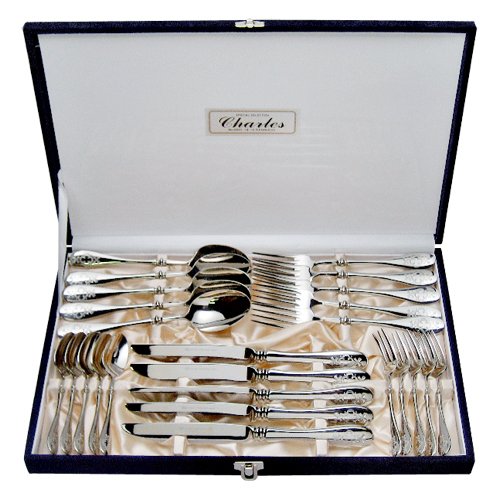 楽天市場】ALFACT 洋白銀器 唐草 ディナーセット24pc カトラリーセット