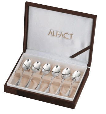ALFACT 洋白銀器マリアン コーヒースプーン6pc カトラリーセット (名入れ無料)【日本製/荒澤製作所】
