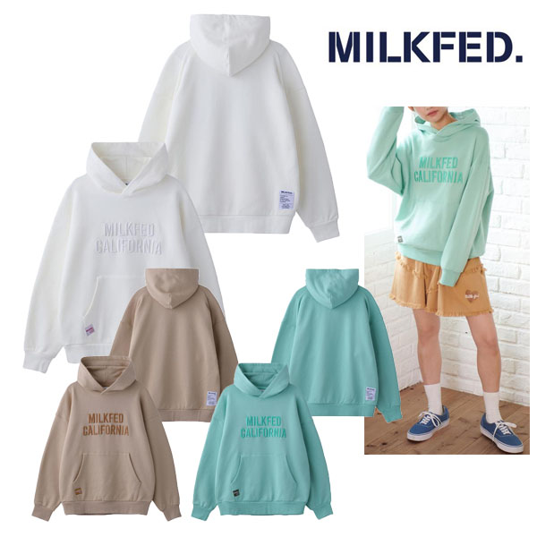 メール便なら送料無料 ミルクフェド Milkfed トップス パーカー レディース 3d Embroidery Logo Sweat Hoodie ホワイト ベージュ ライトグリーン 日本産 Www Toyotires Ca