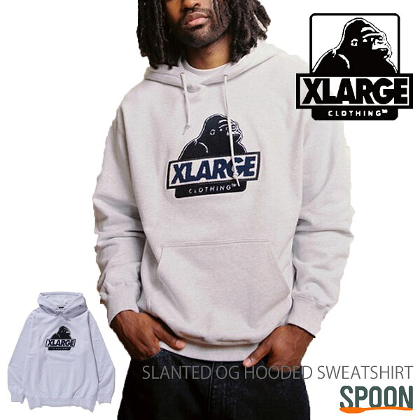 エクストララージ スウェット XLARGE トップス メンズ フーディー ストリート カジュアル 裏毛 プルオーバー トレーナー スウェット 刺繍 サガラ刺繍 中学生 高校生 大学生 SLANTED OG HOODED SWEATSHIRT 101244012009
