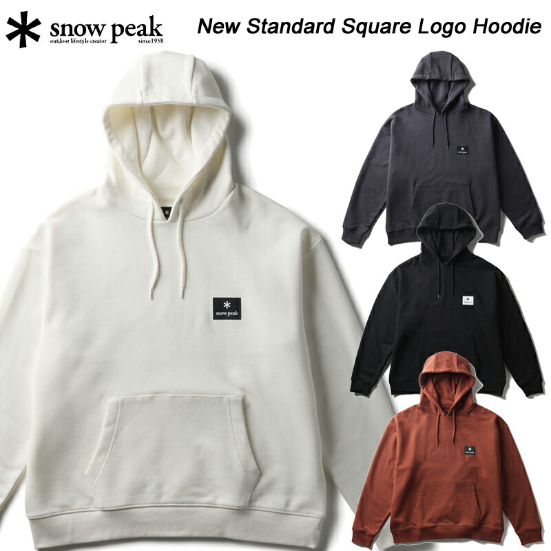 スノーピーク ニュースタンダードスクエアロゴフーディー NSD-SW-25金002 snow peak New Standard Square Logo Hoodie スウェットパーカー ワンポイントロゴタイプ 2025秋冬 貨物輸送無料