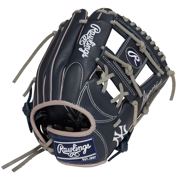 【クーポン券振り出し中！】 ローリングス rawlings ベイスボール 御坊っちゃん 軟式グローヴ オールラウンド用 HYPER TECH MLB TEAM 大きさ M GJ5HTMG9M ヤンキース 【2025SS】