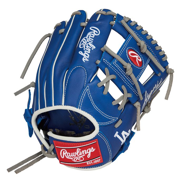 【クーポン券振り出し中！】 ローリングス rawlings ベイスボール 御坊っちゃん 軟式グローヴ オールラウンド用 HYPER TECH MLB TEAM 大きさ M GJ5HTMG9M ドジャース 【2025SS】