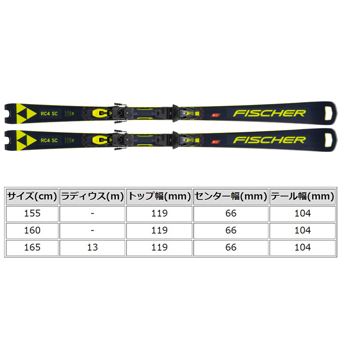 FISCHER フィッシャー スキー板 SC BLK RC4 GW RC4 WORLDCUP M-TRACK