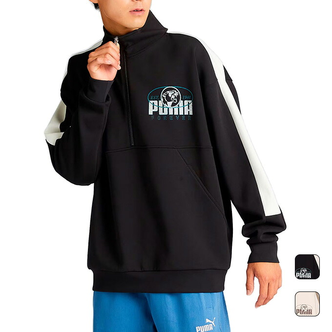 【クーポン発行中！】 プーマ PUMA メンズ スポーツ カジュアル ウェア アウター トップス 長袖 CORE HERITAGE MX トラック ハーフジップ スウェットジャケット 683588 【2024FW】