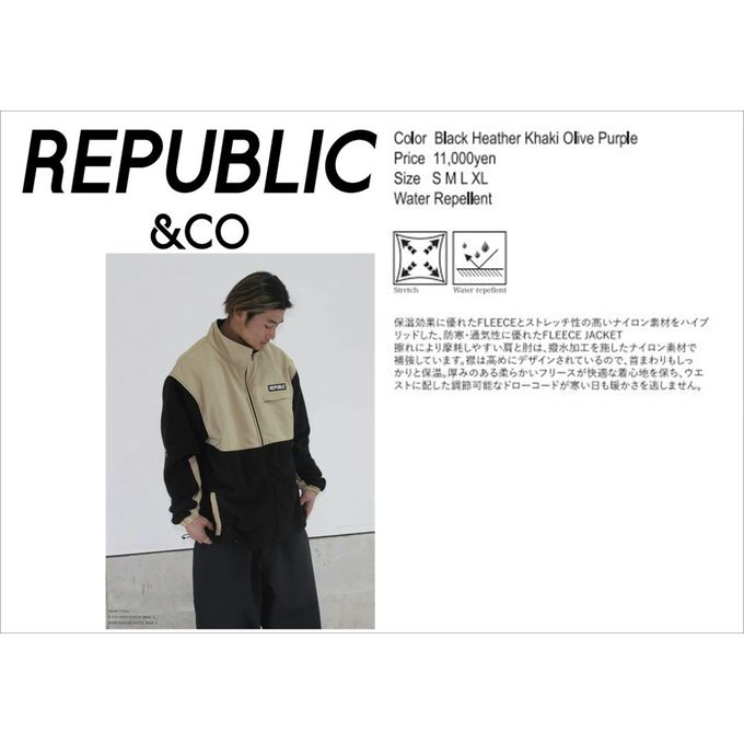 【引き換え証書き著す中！】 民主国家 REPUBLIC\u0026CO メンズ レディース スノーボード 御召しもの 上衣 RPM CREW FREECE JACKET 【23-24ひな形】