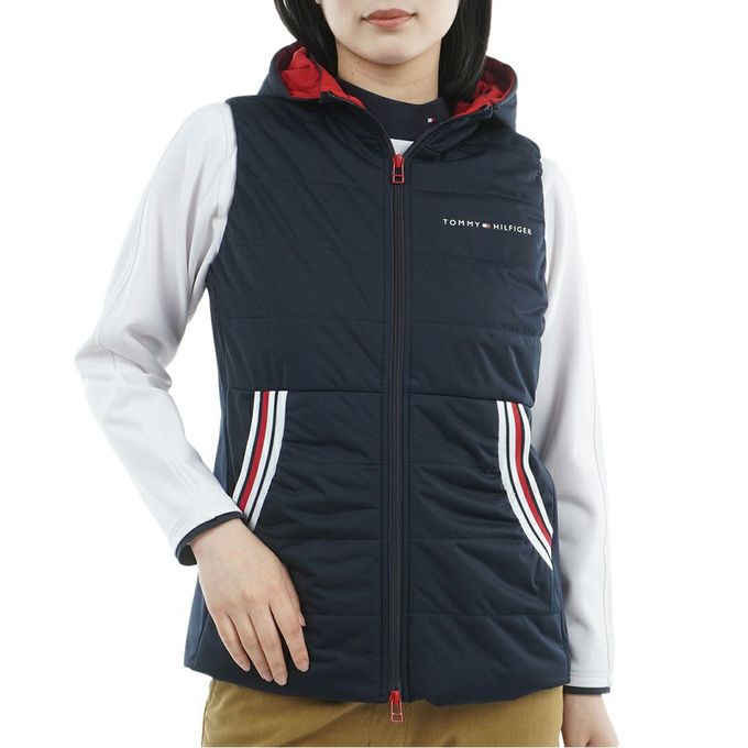 【クーポン発行中！】 トミーヒルフィガー TOMMY HILFIGER レディース ゴルフウェア ベスト 中綿 キルトベスト THLA581 30 【2025FW】