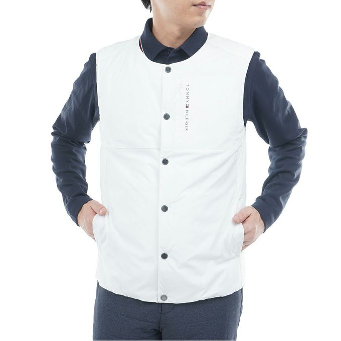 【クーポン発行中!】 トミーヒルフィガー TOMMY HILFIGER メンズ ゴルフウェア ベスト ノーカラー中綿ベスト THMA585 01 【2025FW】|SPOPIA NET SHOP