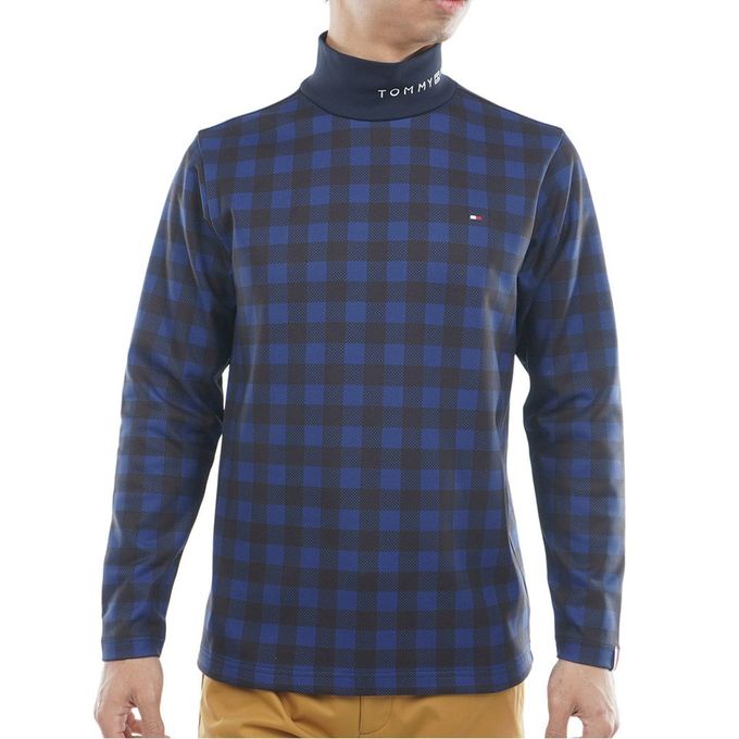 【引き換え証ふり出し中！】 トミーヒルフィガー TOMMY HILFIGER メンズ ゴルフお召しもの 長袖プルオーバー 読み合わせる柄 長袖ハイネックプルオーバー THMA569 30 【2025FW】