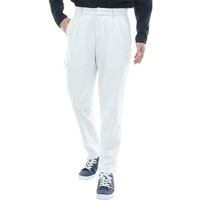 【クーポン発行中！】 トミーヒルフィガー TOMMY HILFIGER メンズ ゴルフウェア ロングパンツ ツータック リラックス テ-パ-ドパンツ THMA576 00 【2025FW】