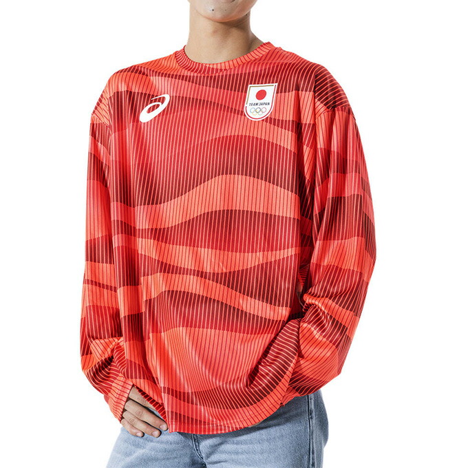【クーポン発行中！】 アシックス ASICS メンズ レディース スポーツ トレーニング ウエア 応援 TEAM JAPAN 応援長袖シャツ BIGシルエット 2033C124
