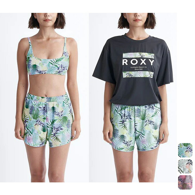 【クーポン発行中！】 ロキシー ROXY レディース マリン サーフ ウェア ラッシュTシャツ付き 水着 3点セット SIMPLY BOTANICAL RSW241009