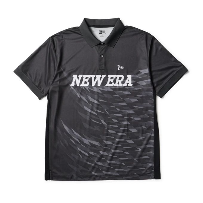 【クーポン券振り出し中！】 ニュー内鰓 NEW ERA メンズ レディース ゴルフ 御召しもの トップス 半袖 スポーツシャツ 鹿の子 Game Shirt 14859916 黒いこと 【2026SS】