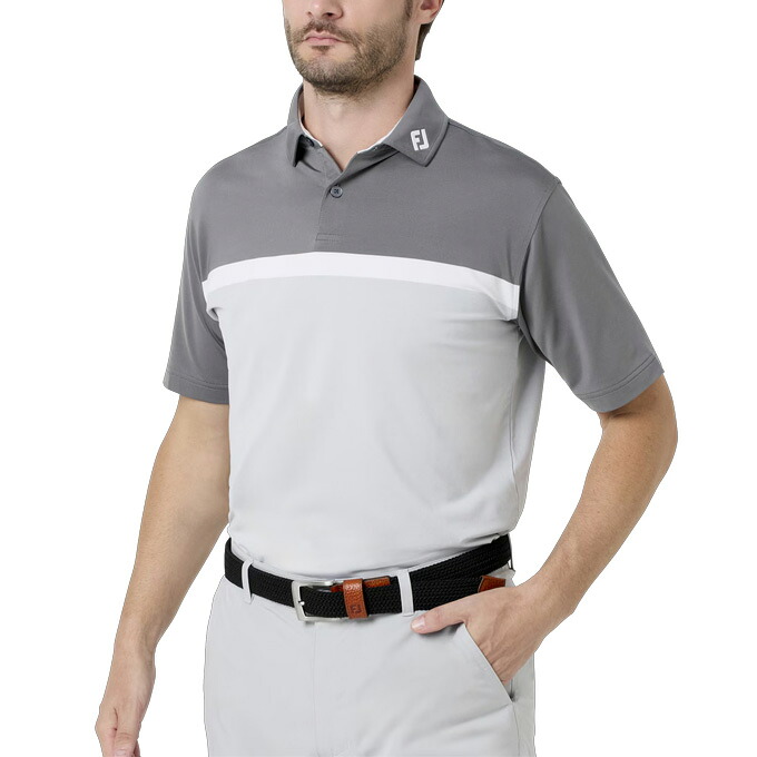 【クーポン発行中！】 フットジョイ FOOTJOY メンズ ゴルフ ウエア トップス 半袖 ポロシャツ Essential M`s カラーブロック ストレッチライル半袖シャツ 40231 カーキ/ライトグレー/ホワイト 【2026SS】 9,900円