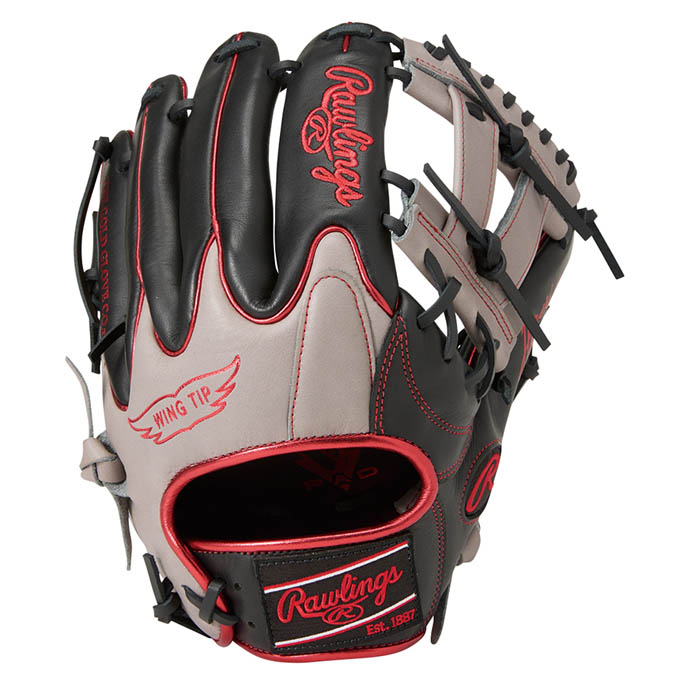 【クーポン券ふり出し中！】 ローリングス rawlings ソフトボール用 グローブ HYPER TECH COLORS オールラウンド用大いさ 11.75 GS6HTC565W 黒いこと/薄墨色【2026SS】