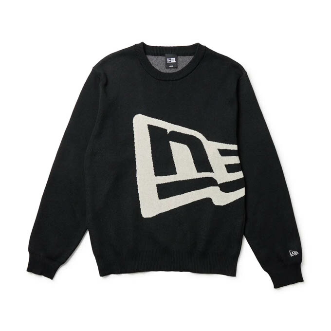 【クーポン発行中！】 ニューエラ NEW ERA メンズ レディース ゴルフ ウェア トップス ニット セーター GF KNIT SWEATER NE FLAG BLK 14669877 【2025FW】