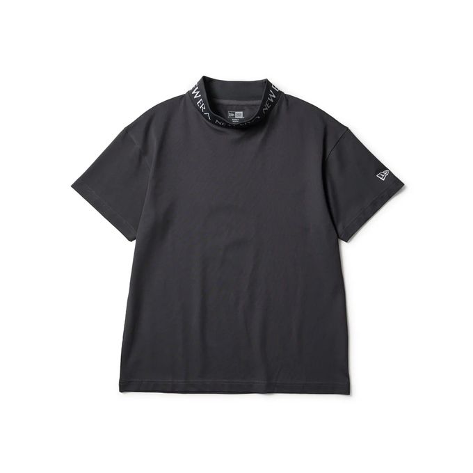 【クーポン発行中！】 ニューエラ NEW ERA レディース ゴルフ ウエア トップス 半袖 シャツ Women’s 半袖 ミッドネック Tシャツ 鹿の子 ジャガードロゴ 14859873 チャコールグレー 【2026SS】