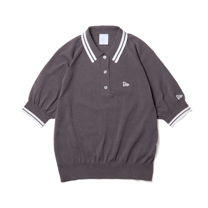 【クーポン発行中！】 ニューエラ NEW ERA レディース ゴルフ ウエア トップス ポロシャツ Women's 半袖 ニット ポロシャツ 14859877 チャコールグレー 【2026SS】