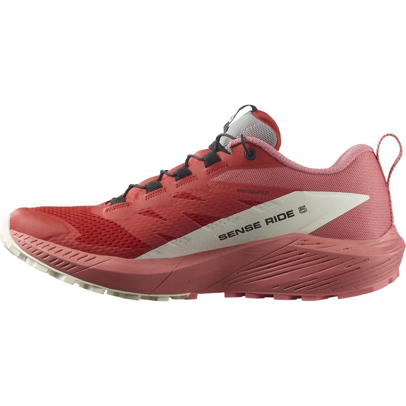 SALOMON サロモン トレイルランニングシューズ SENSE RIDE 5 W Tea Rose/Red/Ice L47215200 セン横すべり5 レディース トレランシューズ トレイルシューズ アウトドアシューズ 山歩き 軽山登り トレッキング