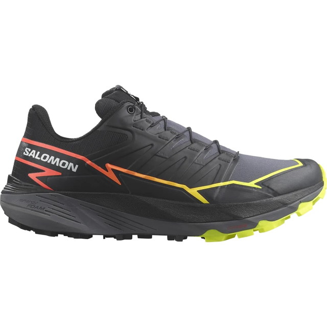 SALOMON サロモン トレイルランニングシューズ THUNDERCROSS Black/Q.Shade/F.Coral L47295400 サンダークロス メンズ トレランシューズ トレイルシューズ アウトドアシューズ ハイキング 軽登山 トレッキング｜スポーツダイアリー