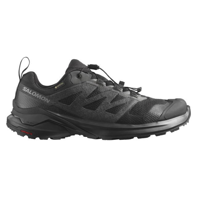 SALOMON サロモン トレイルランニングシューズ メンズ X-ADVENTURE GTX L47321100 BLACK Ｘ-アドベンチャー ゴアテックス GORE-TEX 防水透湿 トレランシューズ トレイルシューズ アウトドアシューズ スニーカー ハイキング 登山 山登り トレッキング ローカット