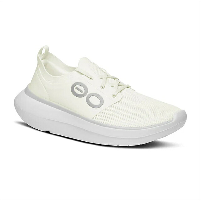 OOFOS ウーフォス リカバリーシューズ Men's OOmy Stride White/White メンズ リカバリーサンダル スニーカー 衝撃吸収 メッシュ クッション 靴紐 シューレース スポーツ トレラン トレイルランニング ランニング マラソン