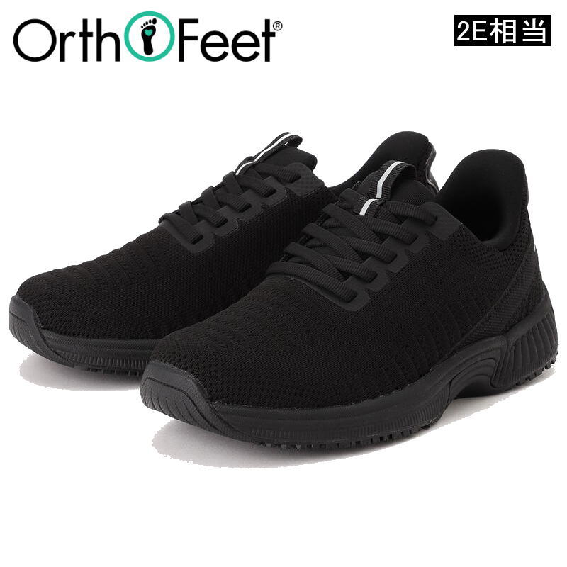 Orthofeet オーソフィート KITA Medium OF80016S202 レディース Black/Black ウイメンズ キタ ミディアム 幅広 EE 2E相当 ウォーキングシューズ ハンズフリー スリッポン かがまず履ける 触らず履ける 手を使わずにスッと履ける スニーカー 靴 普段履き｜スポーツダイアリー