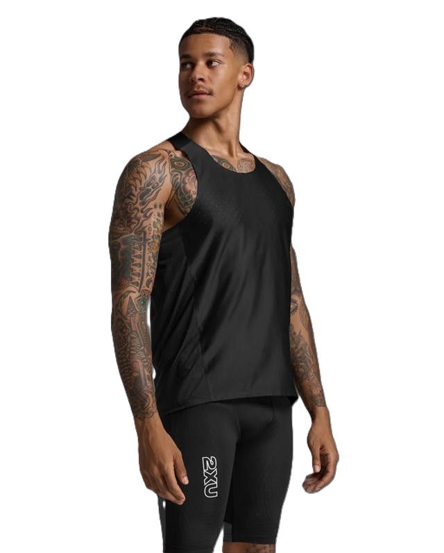 2XU ツータイムズユー タンクトップ ランニングシャツ 2XU Light Speed React Singlet MR7375A メンズ BLK/BRF ライトスピード リアクト シングレット ノースリーブ ランニング マラソン トレイルランニング トレラン レース 超軽量 吸汗速乾 通気性