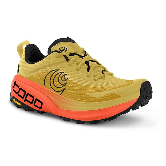 Topo athletic トポアスレチック VISTA M Yellow/Orange トレイルランニングシューズ ビスタ ヴィスタ メンズ トレランシューズ ランシュー ランニング 登山 トレッキング ハイキング アウトドア ビブラムソール テクニカル マックスクッション 幅広 ロッカー形状|スポーツダイアリー