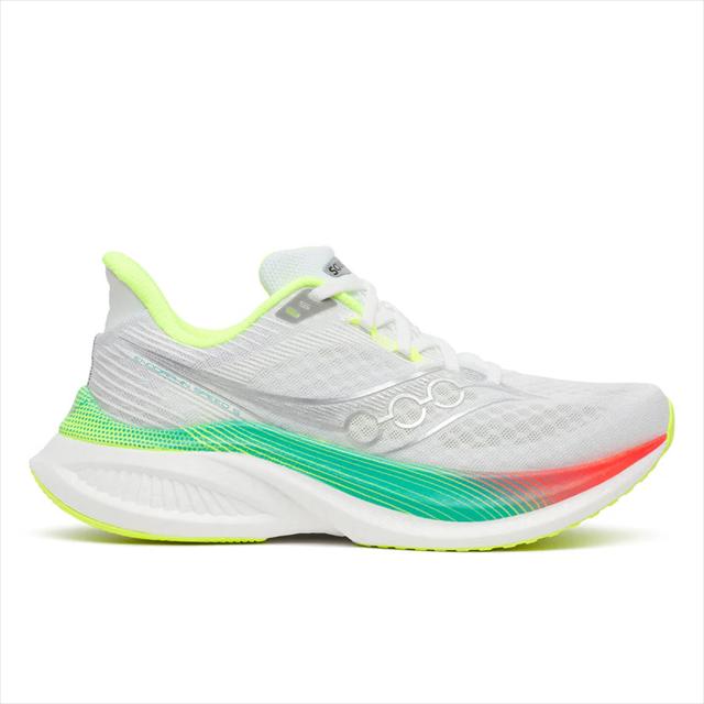 saucony サッカニー ENDORPHIN SPEED 5 ホワイト/マルチ レディース ウィンメンズ S101391 エンドルフィンスピード ランニングシューズ レーシングシューズ テンポアップ スピード練習 厚底 マラソン ジョギング ロード スニーカー 靴 クッション デイリーラン トラック ｜スポーツダイアリー