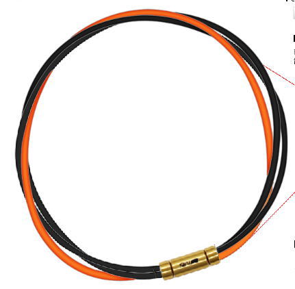 セブ SEV スポーツネックレス ルーパータイプ3G ブラック2本/オレンジ 体感アクセサリー アスリートが実感 SEVルーパー ゴールドヘッド