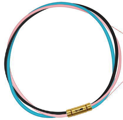 セブ SEV スポーツネックレス ルーパータイプ3G ブラック/ピンク/ライトブルー 体感アクセサリー アスリートが実感 SEVルーパー ゴールドヘッド